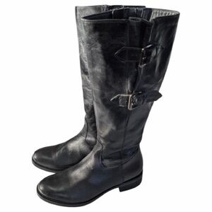 Clarks Mullin Spice Black Leather Knee High Riding Boots Size 8.5